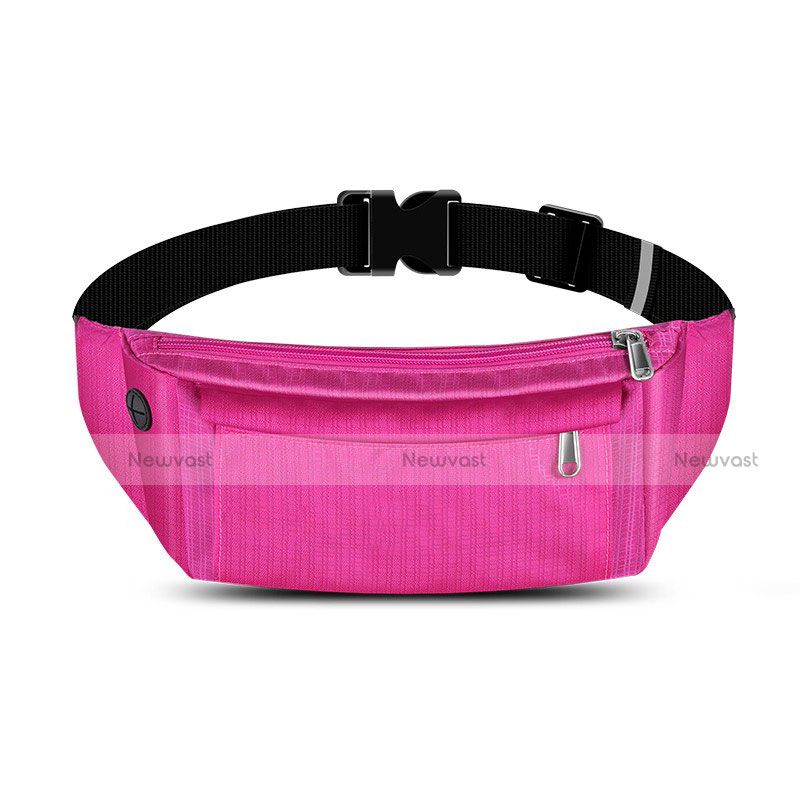 Universal Gym Sport Running Jog Belt Loop Strap Case S04 Hot Pink