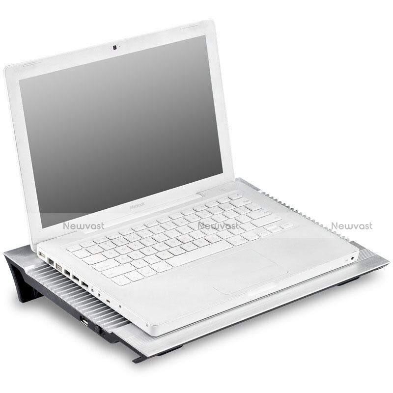 Universal Laptop Stand Notebook Holder Cooling Pad USB Fans 9 inch to 16 inch M05 for Apple MacBook Pro 15 inch Silver