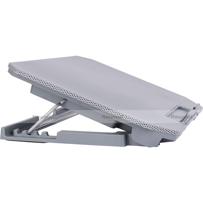 Universal Laptop Stand Notebook Holder Cooling Pad USB Fans 9 inch to 16 inch M16 for Apple MacBook 12 inch Silver