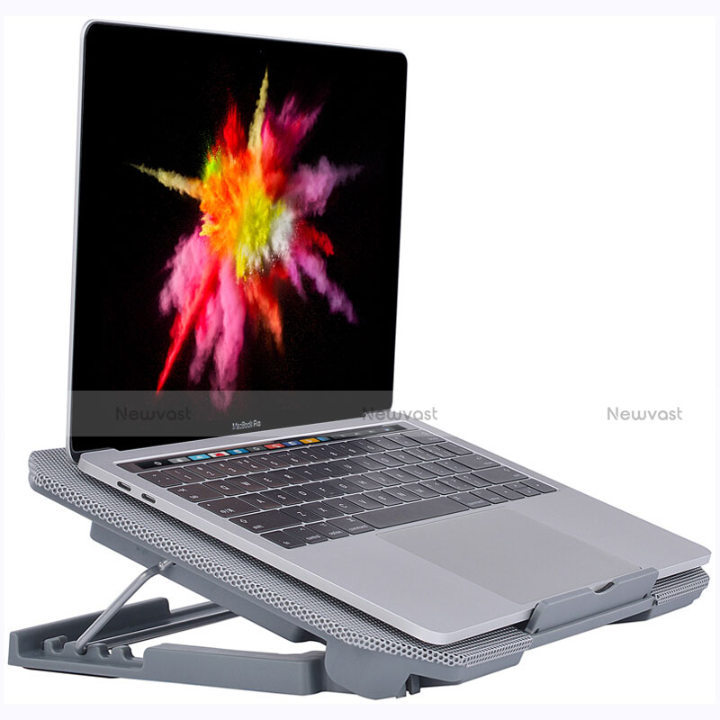 Universal Laptop Stand Notebook Holder Cooling Pad USB Fans 9 inch to 16 inch M16 for Apple MacBook Air 11 inch Silver