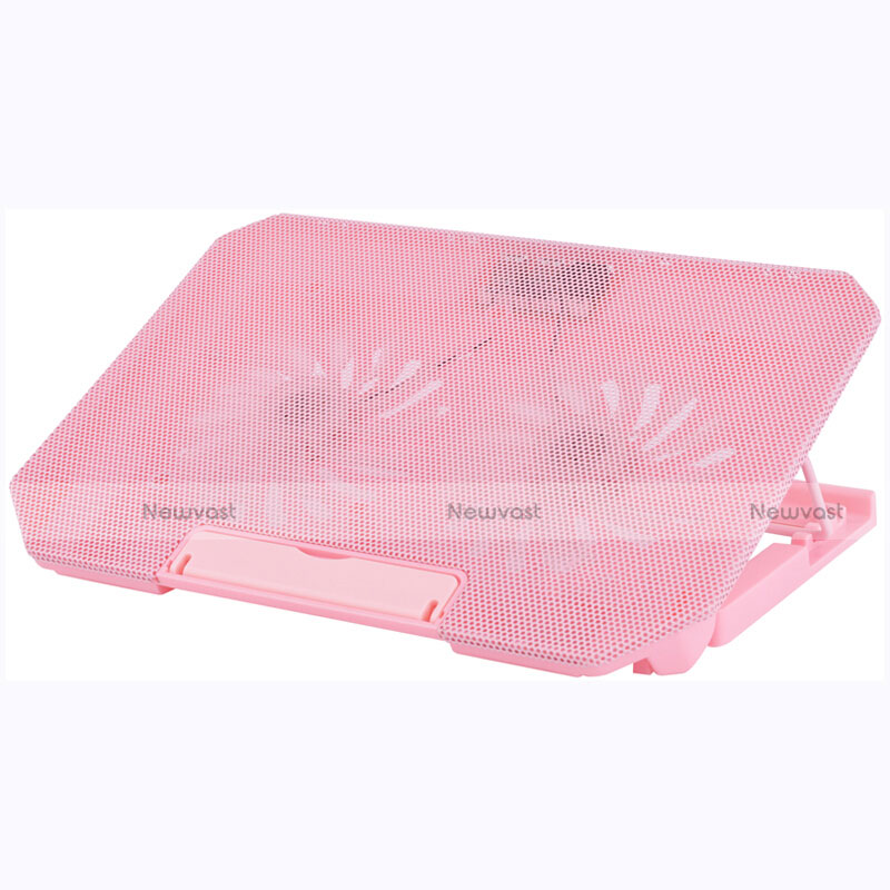 Universal Laptop Stand Notebook Holder Cooling Pad USB Fans 9 inch to 16 inch M16 for Apple MacBook Air 13.3 inch (2018) Pink