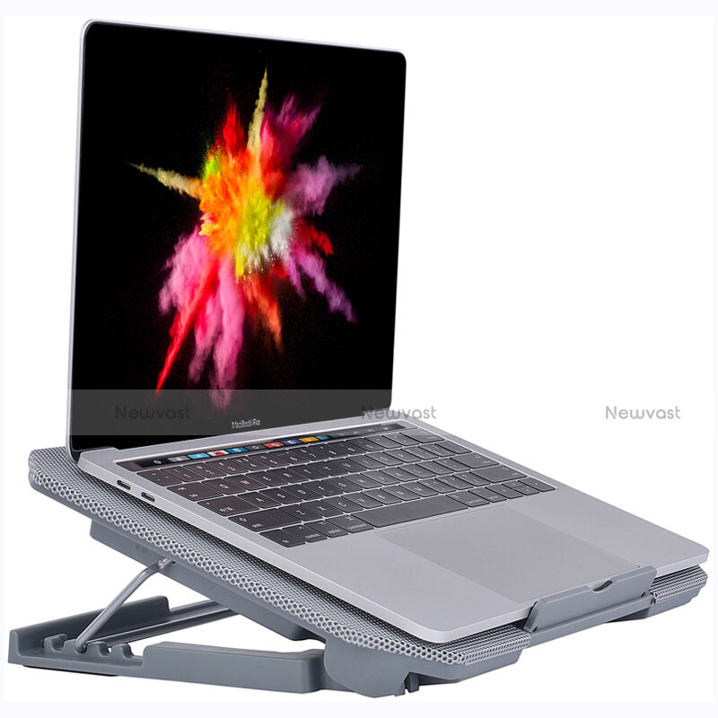 Universal Laptop Stand Notebook Holder Cooling Pad USB Fans 9 inch to 16 inch M16 for Apple MacBook Pro 15 inch Silver
