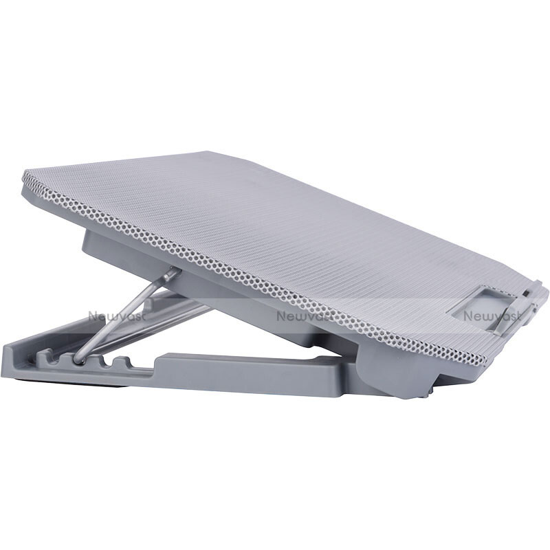 Universal Laptop Stand Notebook Holder Cooling Pad USB Fans 9 inch to 16 inch M16 for Huawei MateBook D15 (2020) 15.6 Silver