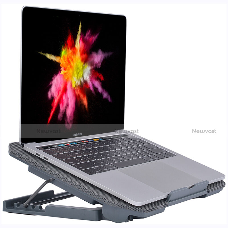 Universal Laptop Stand Notebook Holder Cooling Pad USB Fans 9 inch to 16 inch M16 for Samsung Galaxy Book S 13.3 SM-W767 Gray