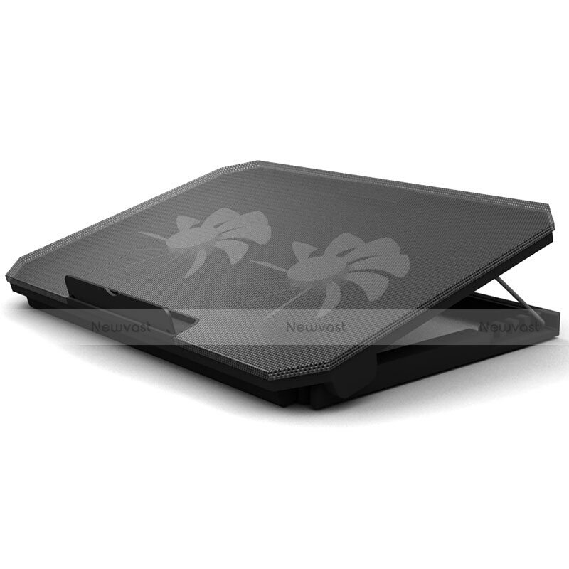 Universal Laptop Stand Notebook Holder Cooling Pad USB Fans 9 inch to 16 inch M19 for Apple MacBook Pro 13 inch Black