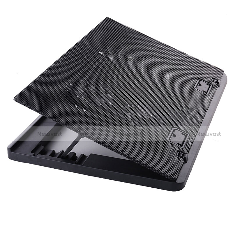 Universal Laptop Stand Notebook Holder Cooling Pad USB Fans 9 inch to 16 inch M22 for Samsung Galaxy Book S 13.3 SM-W767 Black