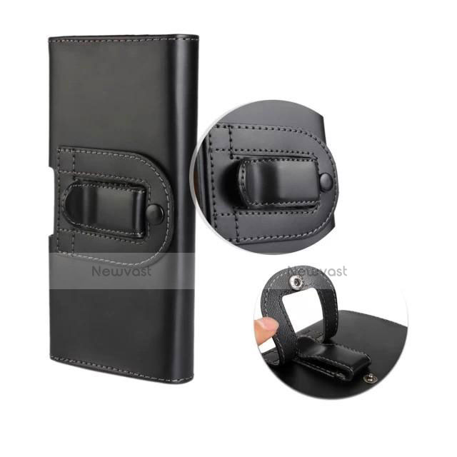 Universal Leather Belt Loop Holster Clip Case Black