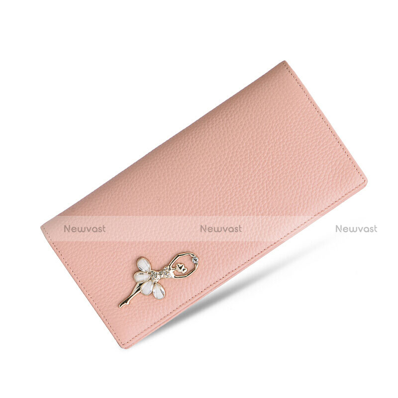 Universal Leather Wristlet Wallet Handbag Case Dancing Girl Pink