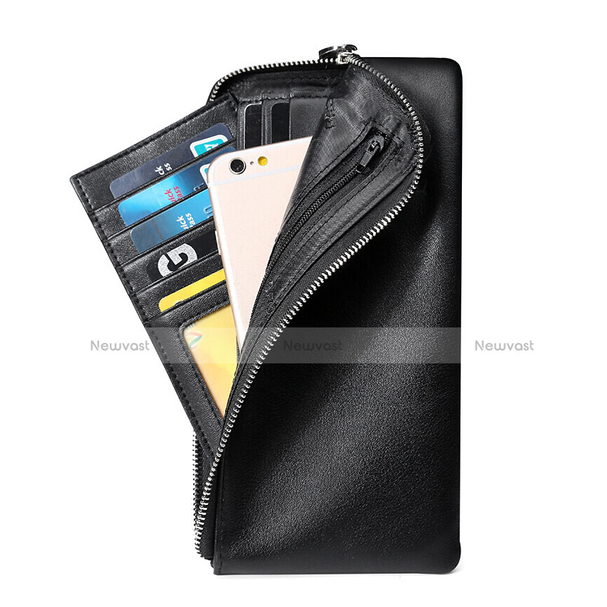 Universal Leather Wristlet Wallet Handbag Case H05 Black