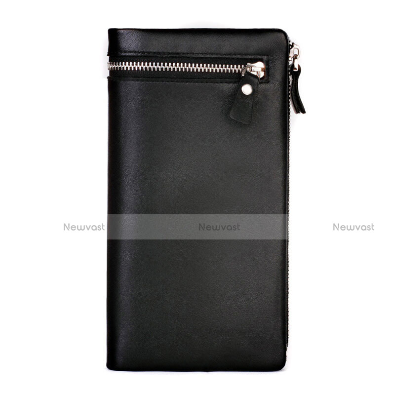 Universal Leather Wristlet Wallet Handbag Case H06 Black