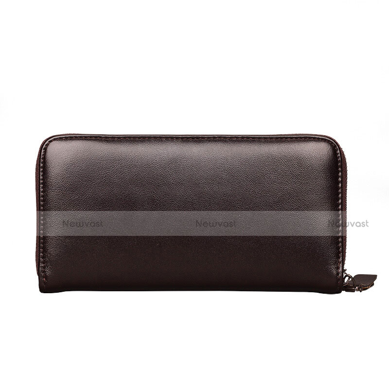 Universal Leather Wristlet Wallet Handbag Case H10 Brown