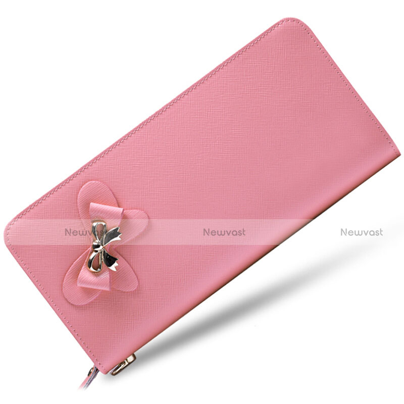 Universal Leather Wristlet Wallet Handbag Case Pink