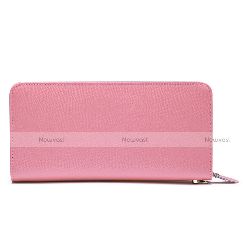 Universal Leather Wristlet Wallet Handbag Case Pink