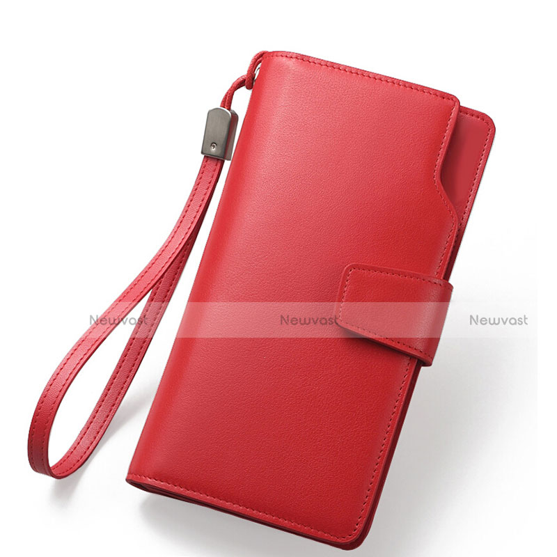 Universal Leather Wristlet Wallet Handbag Case Red