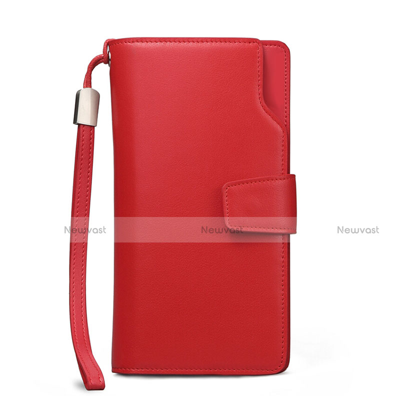 Universal Leather Wristlet Wallet Handbag Case Red