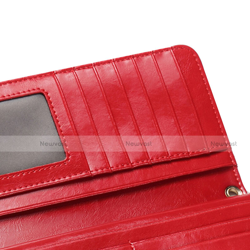 Universal Leather Wristlet Wallet Pouch Case H02 Red