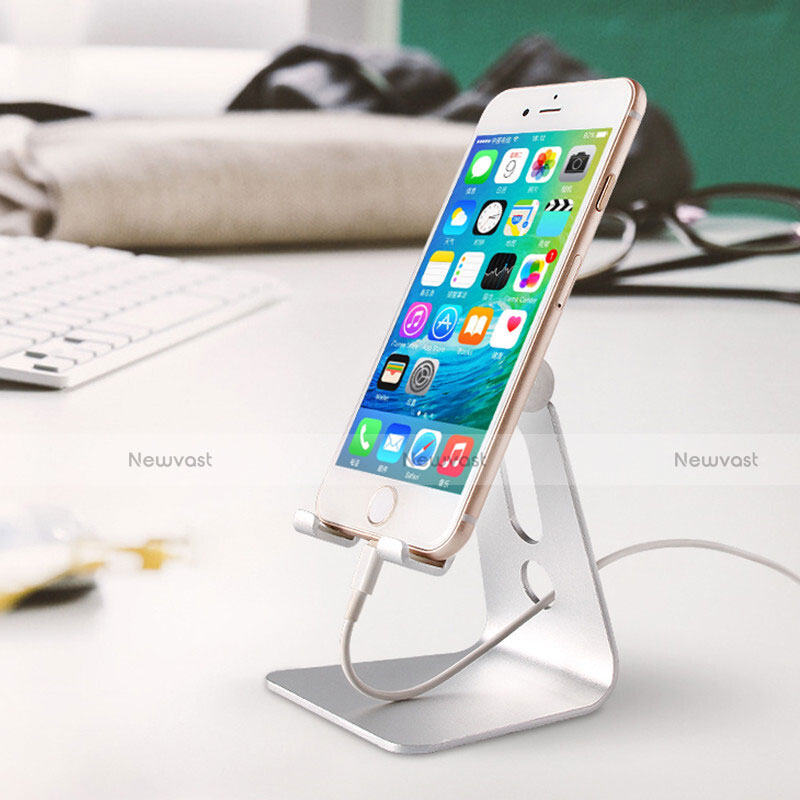 Universal Mobile Phone Stand Smartphone Holder for Desk T08 Silver