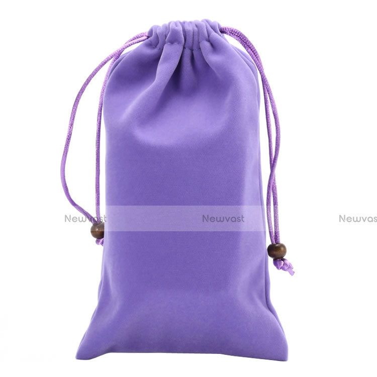 Universal Sleeve Velvet Bag Slip Pouch Purple