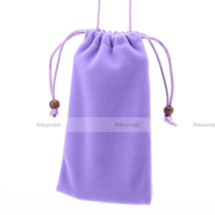 Universal Sleeve Velvet Bag Slip Pouch Purple