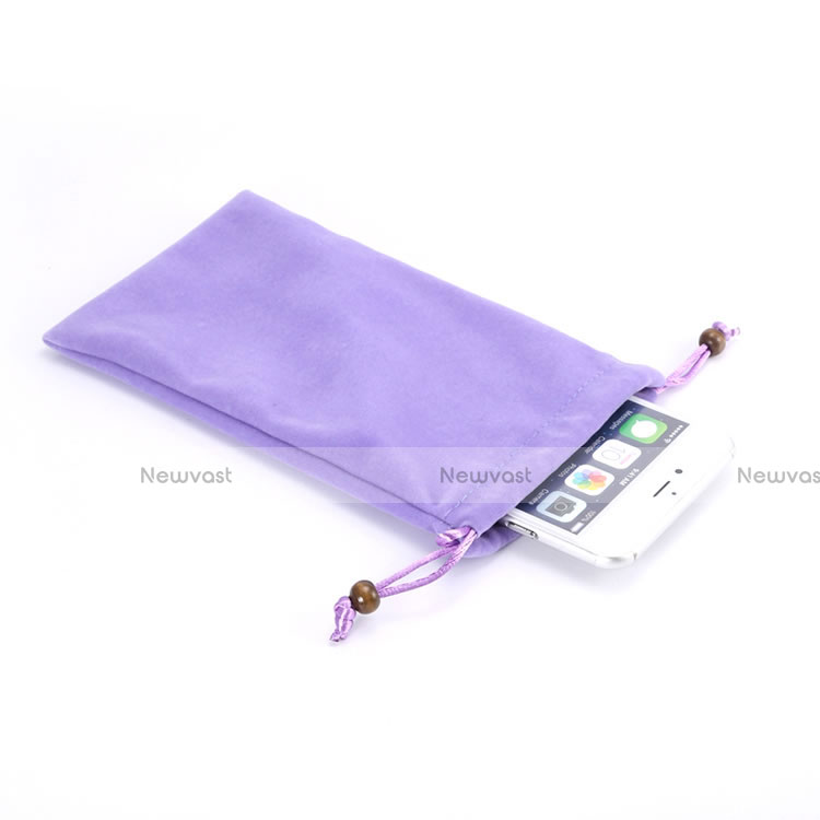 Universal Sleeve Velvet Bag Slip Pouch Purple