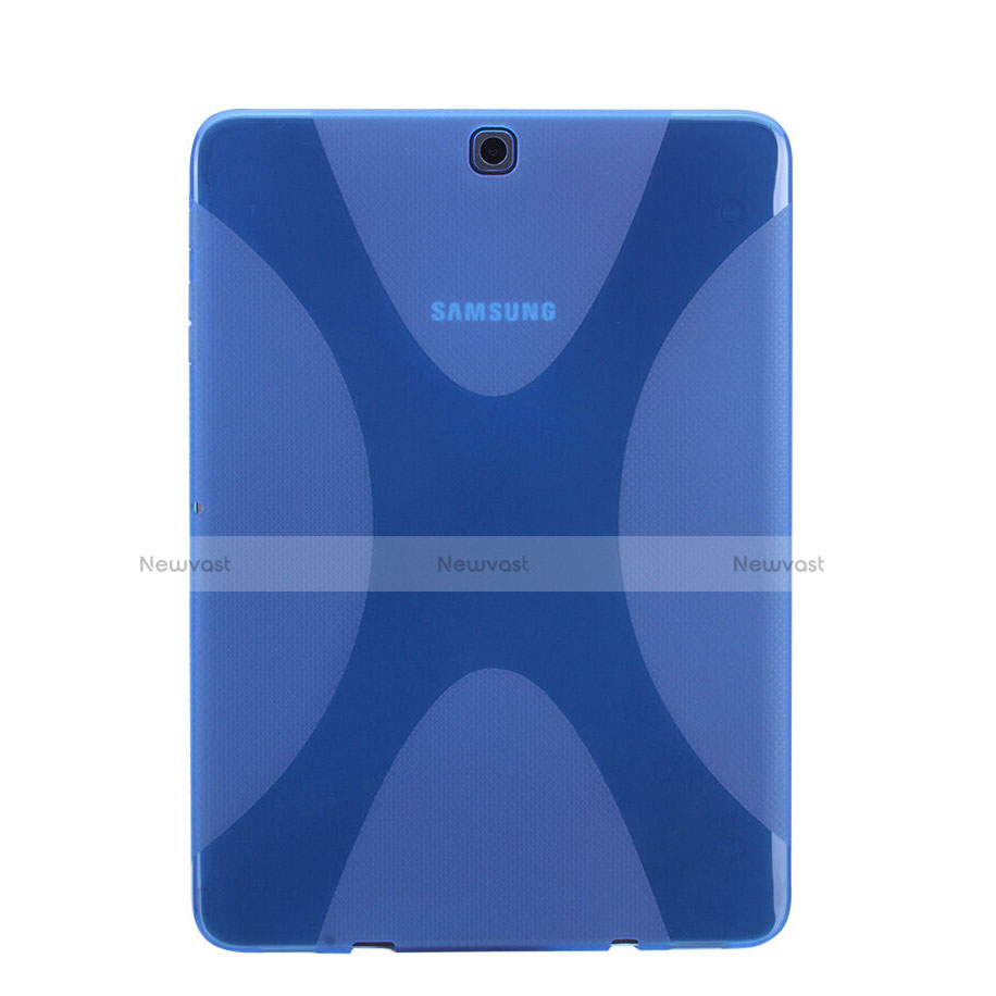 X-Line Transparent TPU Soft Case for Samsung Galaxy Tab S2 8.0 SM-T710 SM-T715 Blue